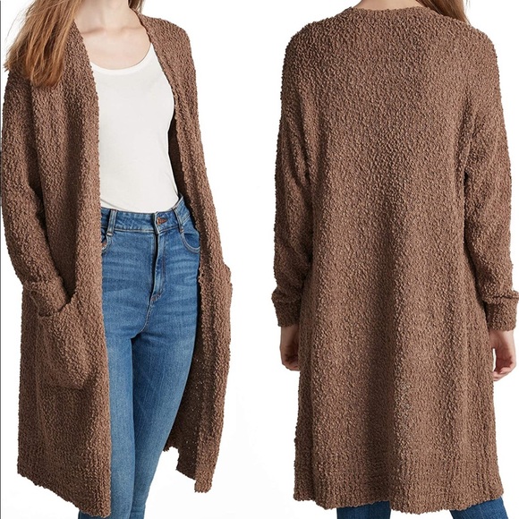 🆕 Soft Mocha Popcorn Cardigan with Pockets - Picture 4 of 7